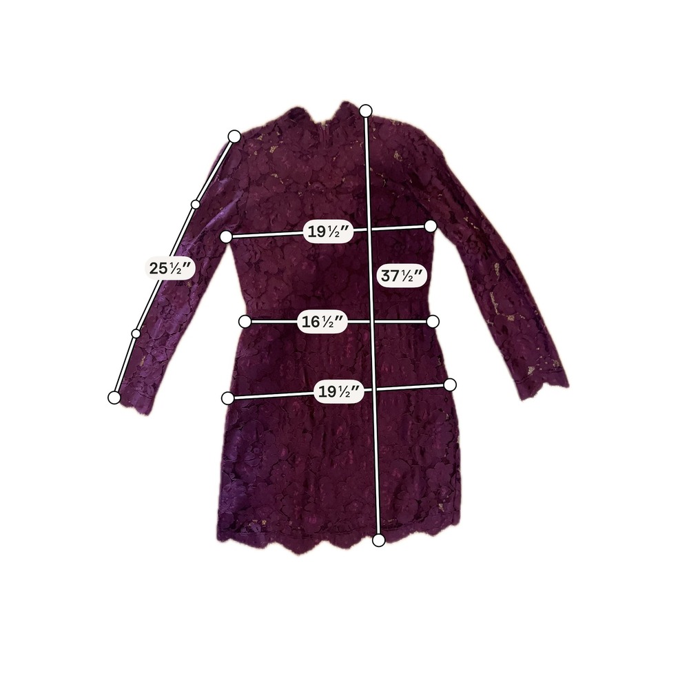 Betsey Johnson Lace Sheath Dress 14 Burgundy Floral Whimsigoth Vamp Homecoming - Picture 11 of 11